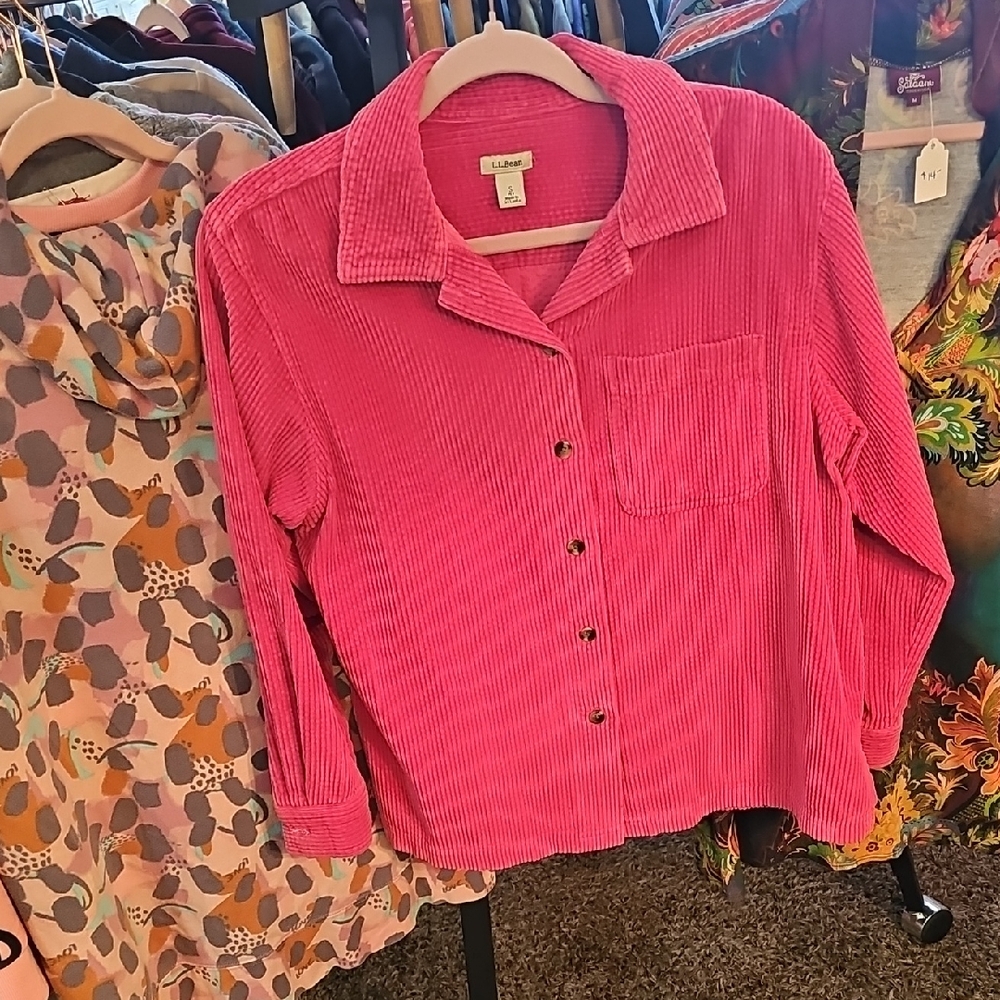 L.L. Bean Vibrant Pink Corduroy Shirt